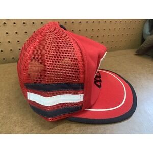 Vintage Men's Hat‎ Red 3 stripe SnapBack Trucker Hat CCCP American Flag